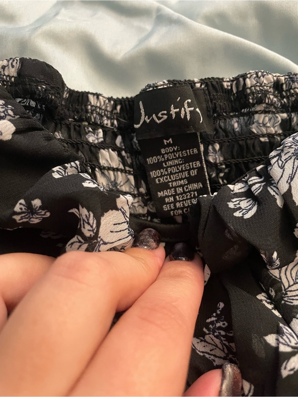 Justify Black Floral Puff-Sleeve Mini Dress - Picture 3 of 3